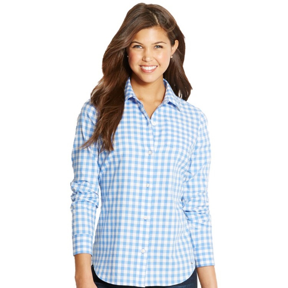 Vineyard Vines light blue and white button down